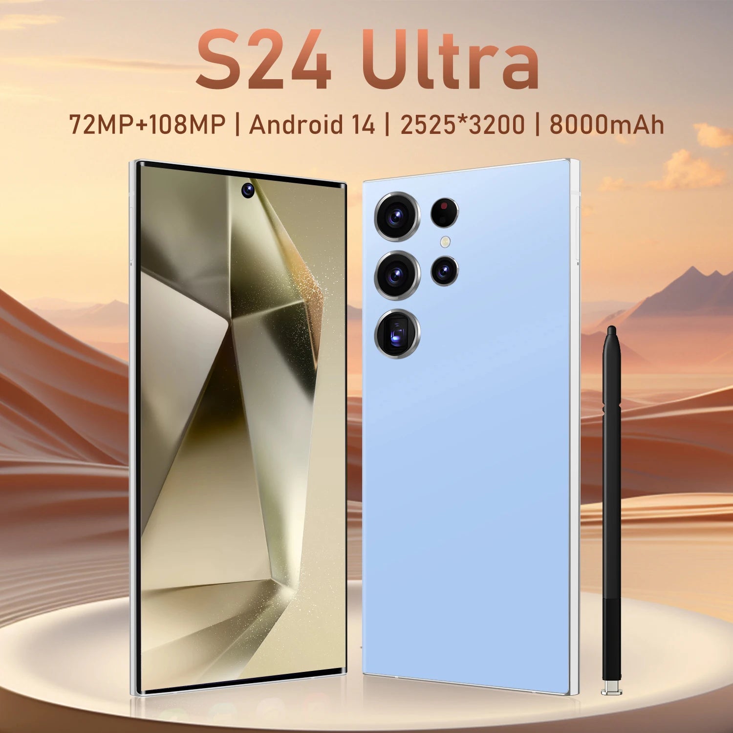 Hot Selling S24 Ultra 5G 7.3-Inch HD Screen Original Smart Phone High Quality Sound Smartphones Equipped with Stereo Speakers