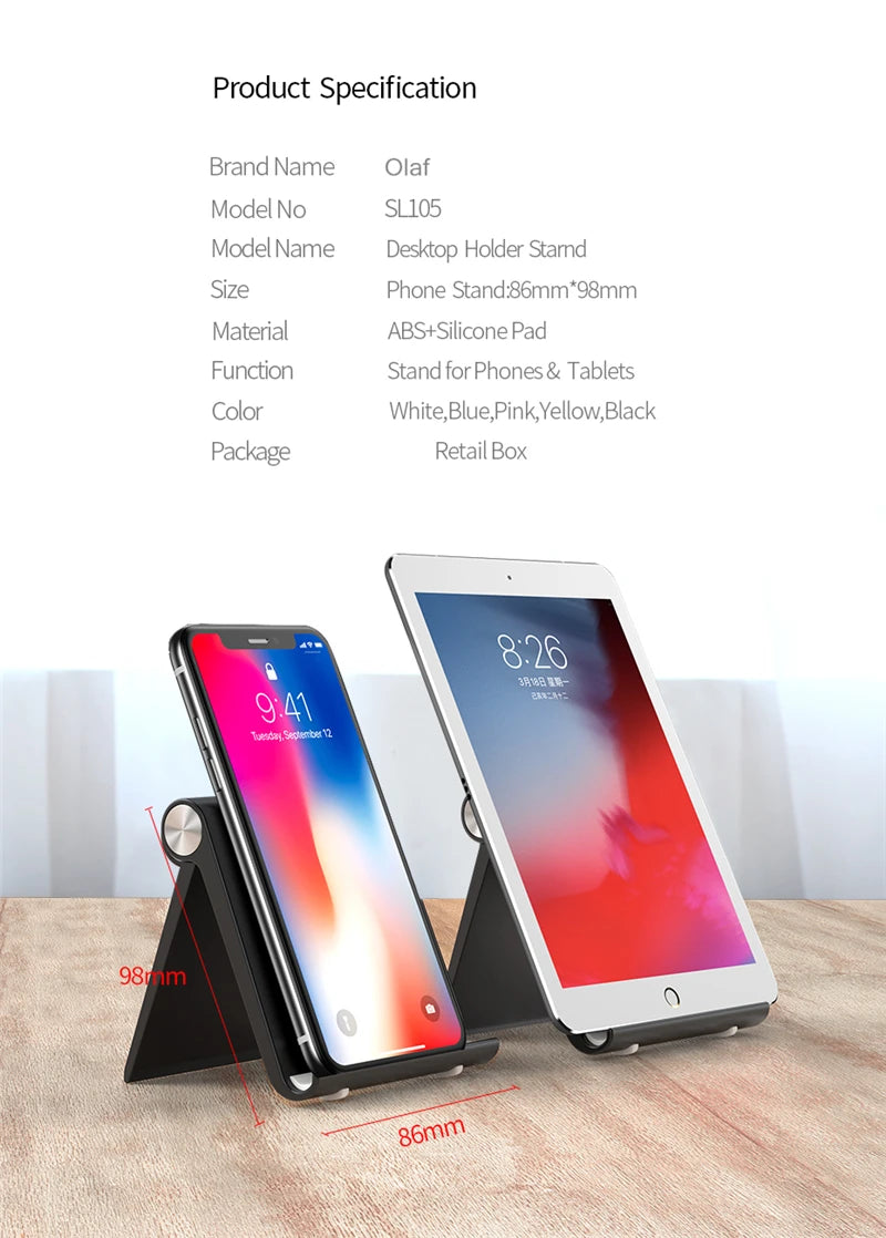 Keep your devices secure and hands-free with this versatile phone and tablet holder stand—perfect for smartphones and tablets of all sizes!