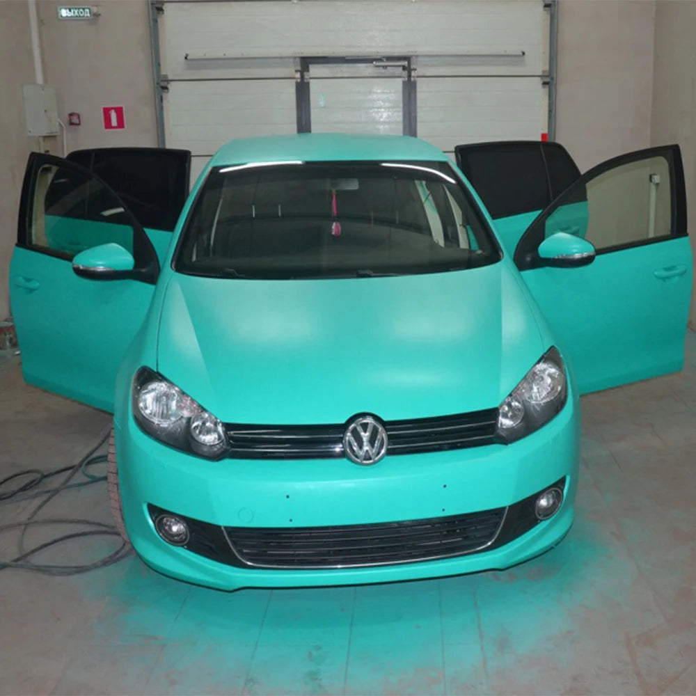 Full Car Body Stickers PVC Vinyl High Quality Removable Sticker Super Matte Satin Green Film Car Wrap Film