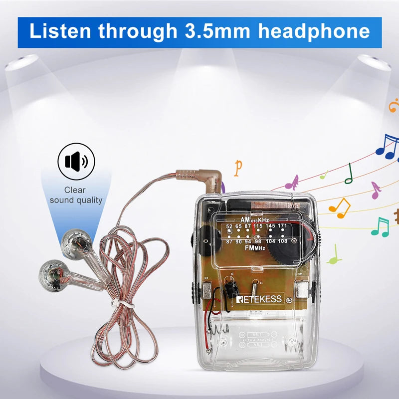 Transparent Portable Radio AM / FM