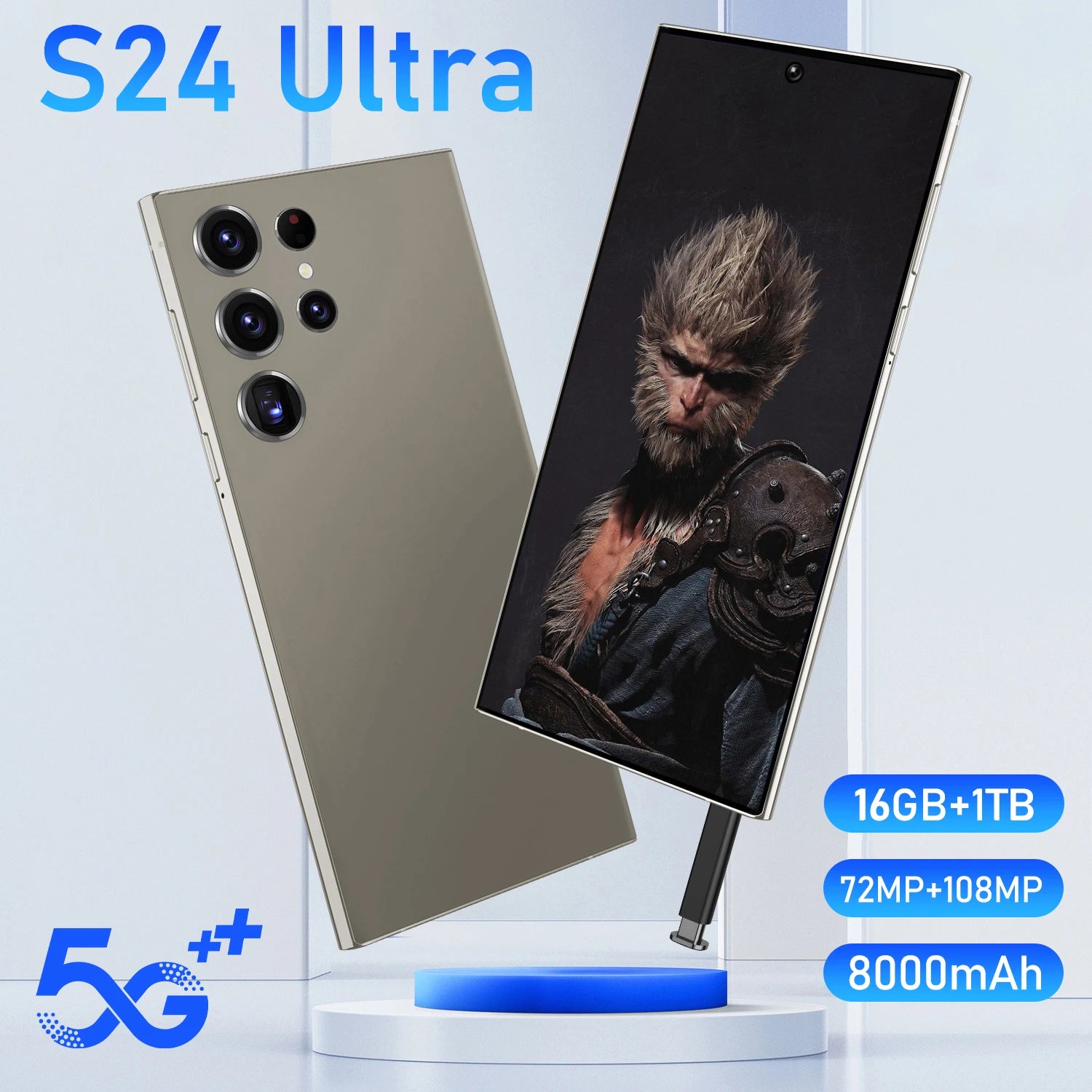 Hot Selling S24 Ultra 5G 7.3-Inch HD Screen Original Smart Phone with 108MP Rear Camera High Quality Sound and Stereo Speakers