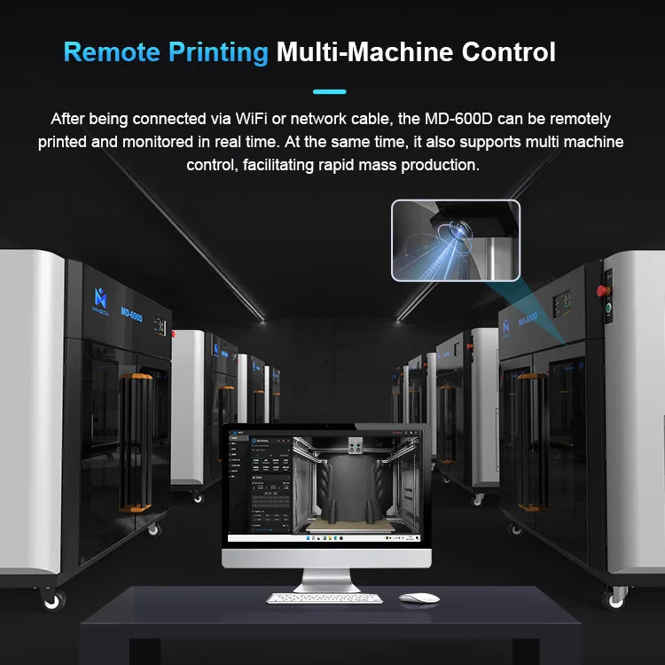 MD-600D Large Robot 3d Printed Custom Large Format Dual Nozzle 600*600mm 3d Printers
