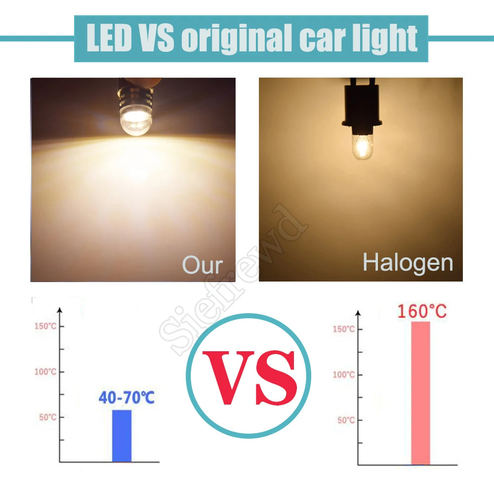 2Pcs T10 Warm White Car Light W5W 194 168 LED Wedge Bulb 6V 6.3V 12V Auto Interior Dome Map Motorbike Scooter Side Marker Lamp