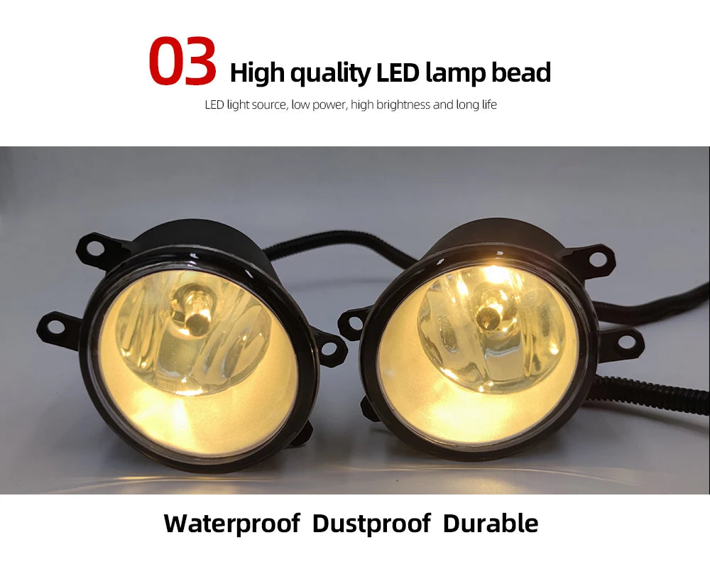 1 Set For Toyota Corolla 2008 2009 2010 Led Fog Lights Fog Lamp Assembly Fog Light Cover Grill Headlight Foglights Frame Frames