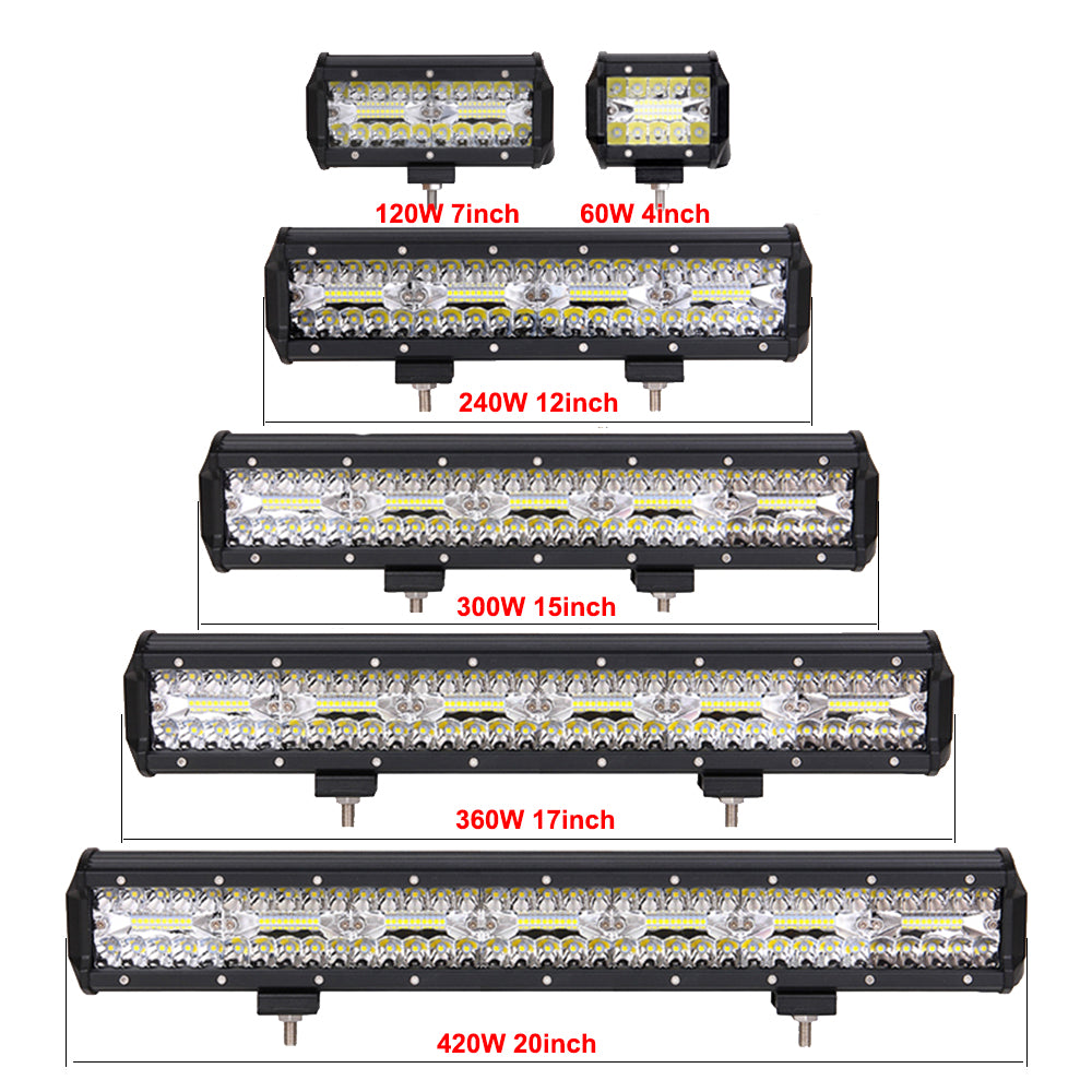 NLpearl 120W 420W 600W LED Bar Work Light for Tractor Boat Off-Road Truck Suv Atv Spot Flood Combo 12V 24V Led Working Lights
