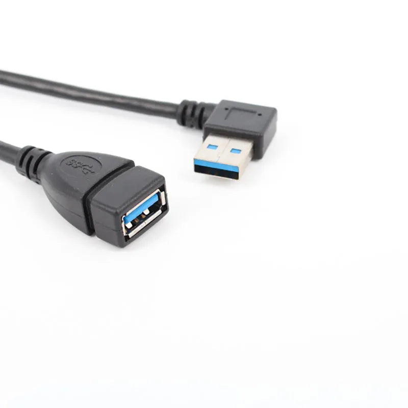 USB 3.0 Right / Left /Up/Down Angle 90 Degree Extension Cable Male To Female Adapter