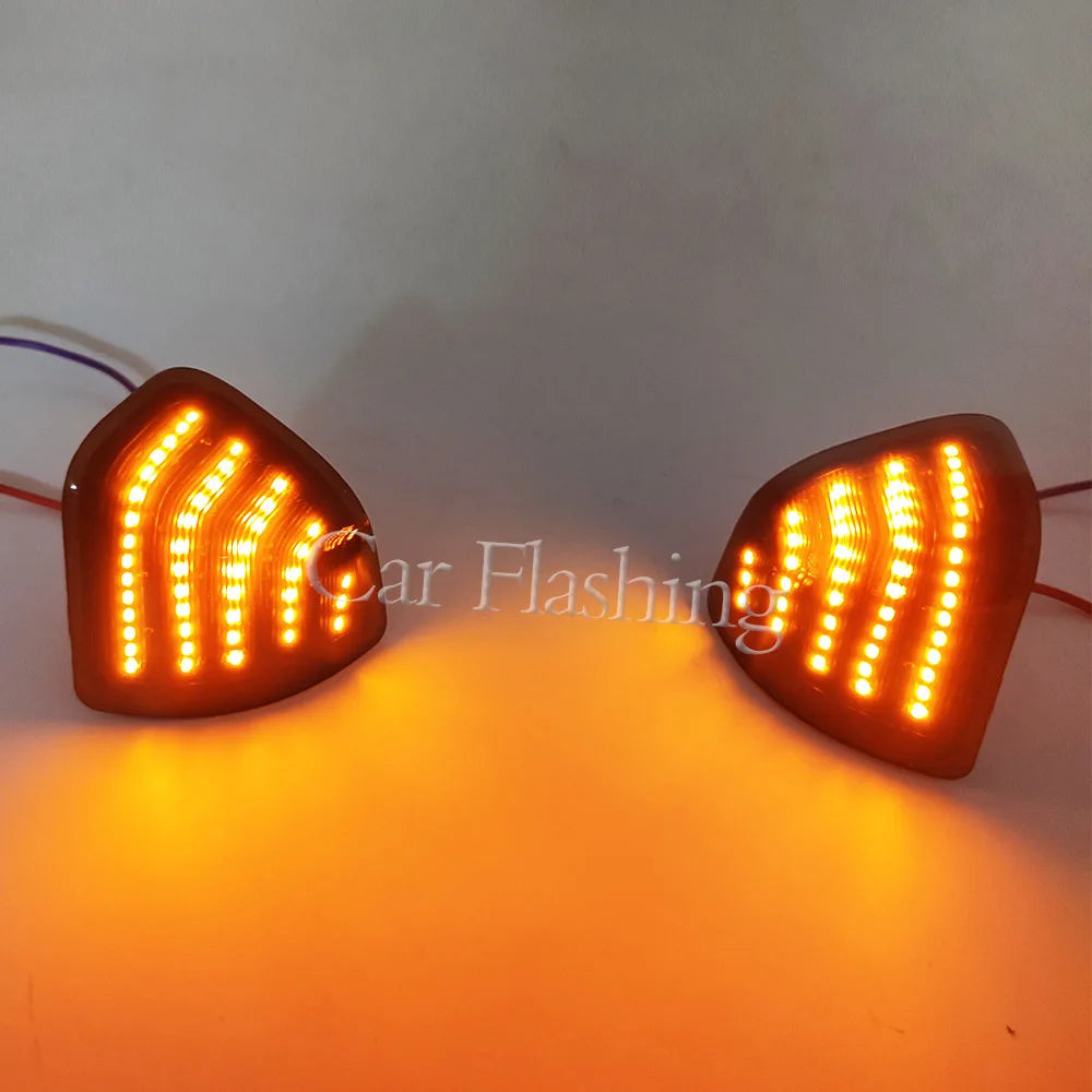 2Pcs For Dodge Ram 1500 2500 3500 Front Mirror Turn Signal Light Clear Smoke Lens Amber LED Side Mirror Turn Signal Lights