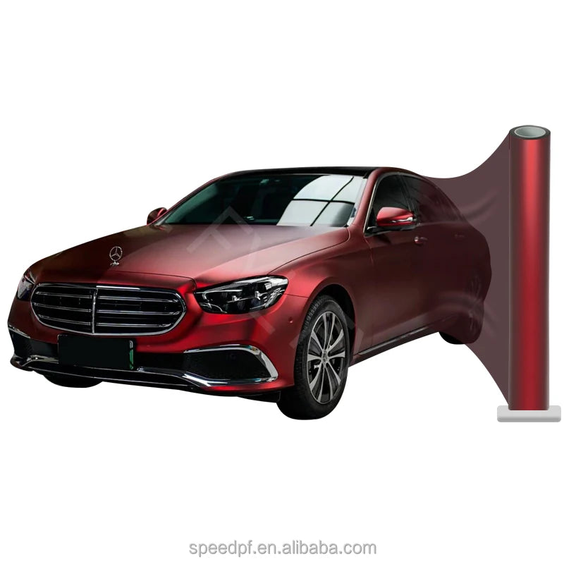 Top Quality Satin Metallic Film PET Romani Red Vinyl Adhesive Car Wrap Vinyl