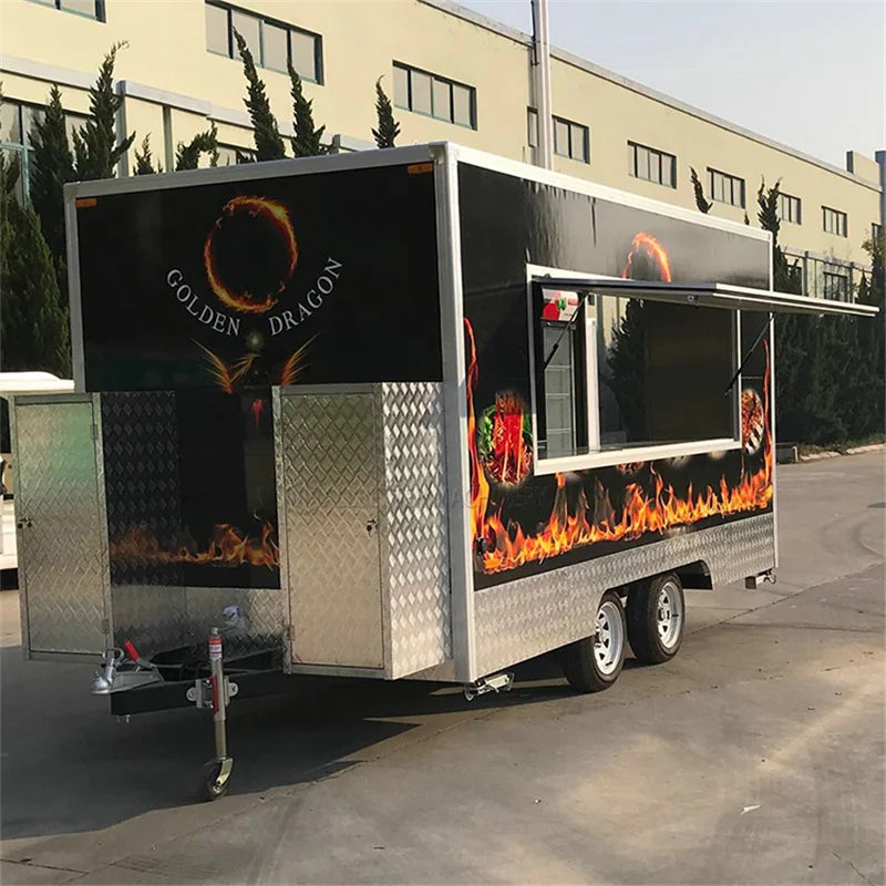 Mobile BBQ Food Truck Kiosk Ice Cream Taco Cart Sweet Corn Shop Small Fast Food Trailer Mini Food Truck for Sale