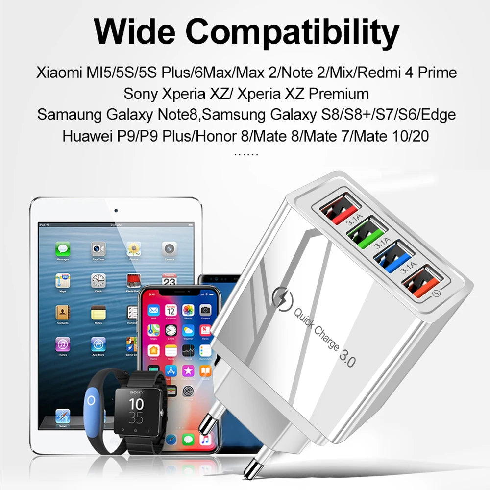USB Charger 4 Port USB Quick Charge
