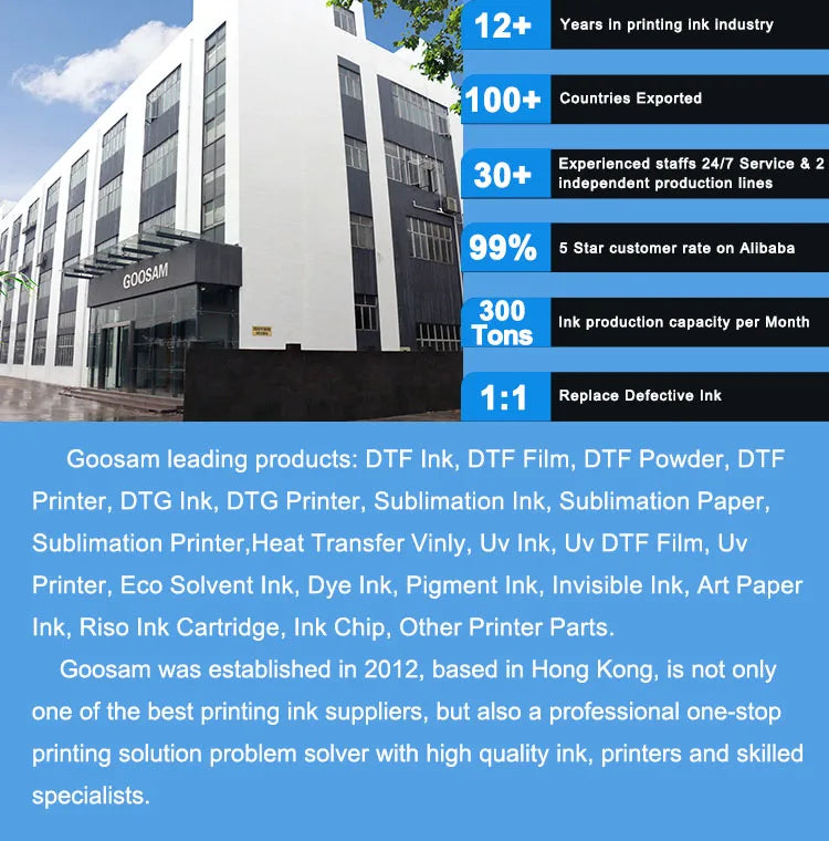 Goosam A3 1390 DTF Printers Direct to Garment Heat Transfer PET Film Dtf Printer CMYKW for T-shirt