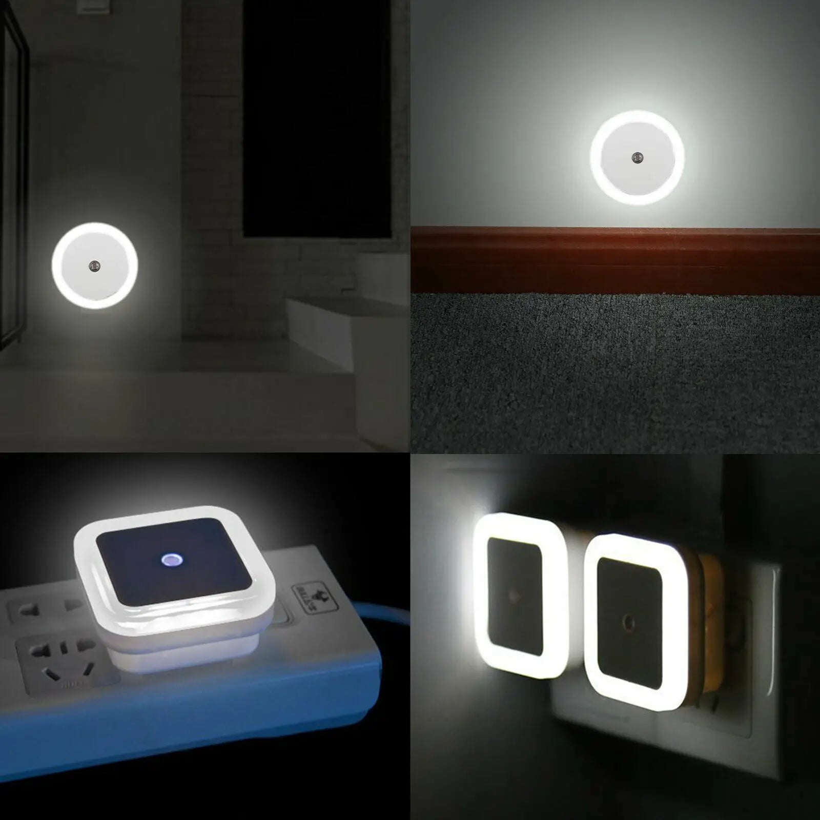 Auto Sensor Night LED Light Automatic Lamp Indoor Hallway Bedroom Living Room Stair Lampu Tidur pink Blue White Lighting