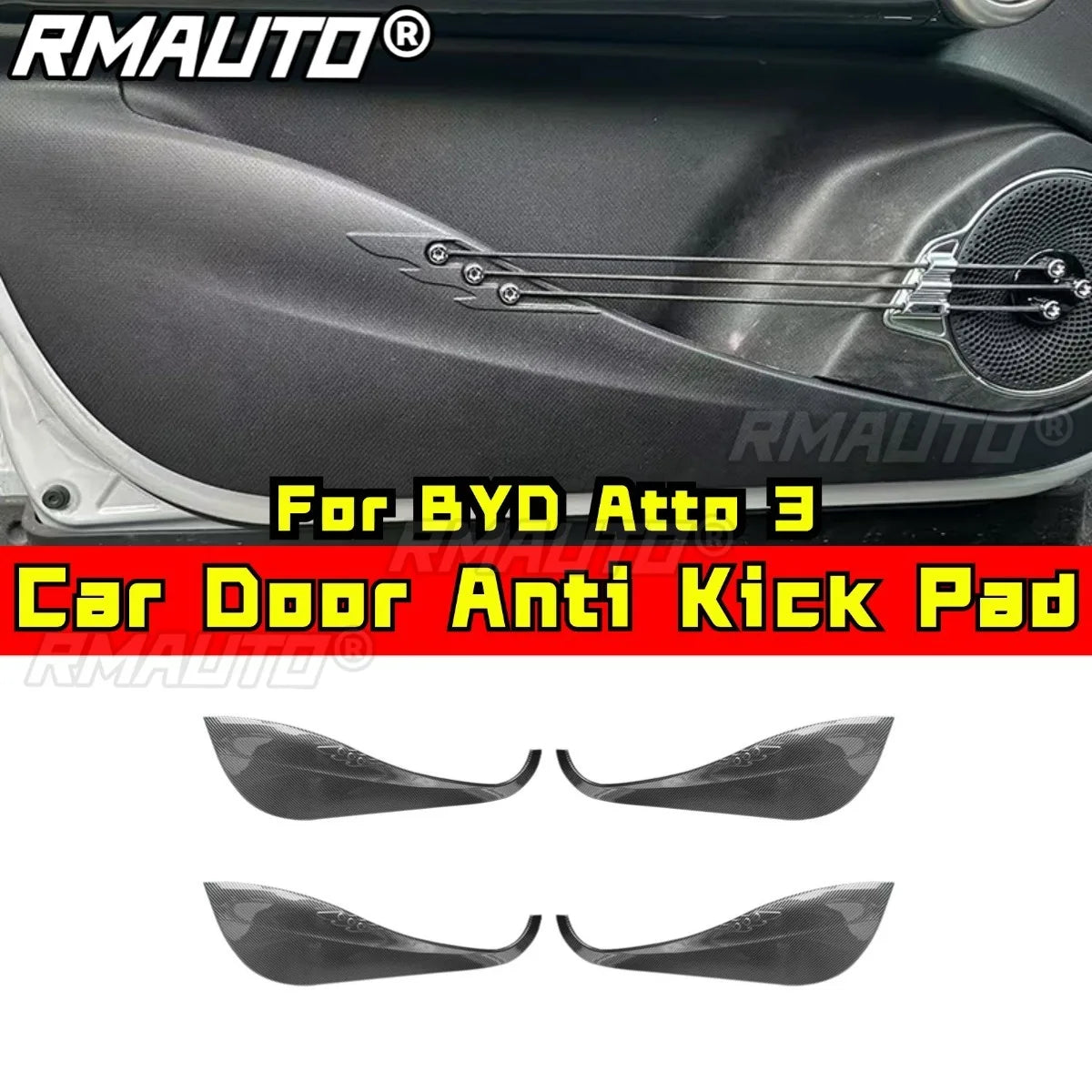 Car Door Kick Plate Cover Interior Decoration For BYD Atto 3 Body Kit Car Accessories