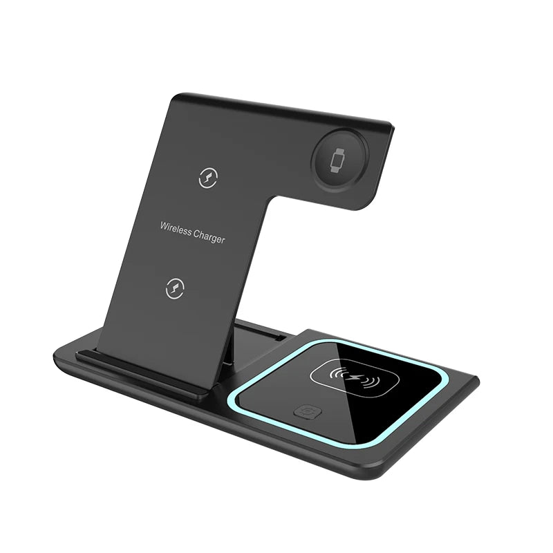 Trending Products 2025 New Arrivals 15W Fast Charger Magnetic 3 in 1 Wireless Charger with Led Lamp for Iphones 15 Pro Max