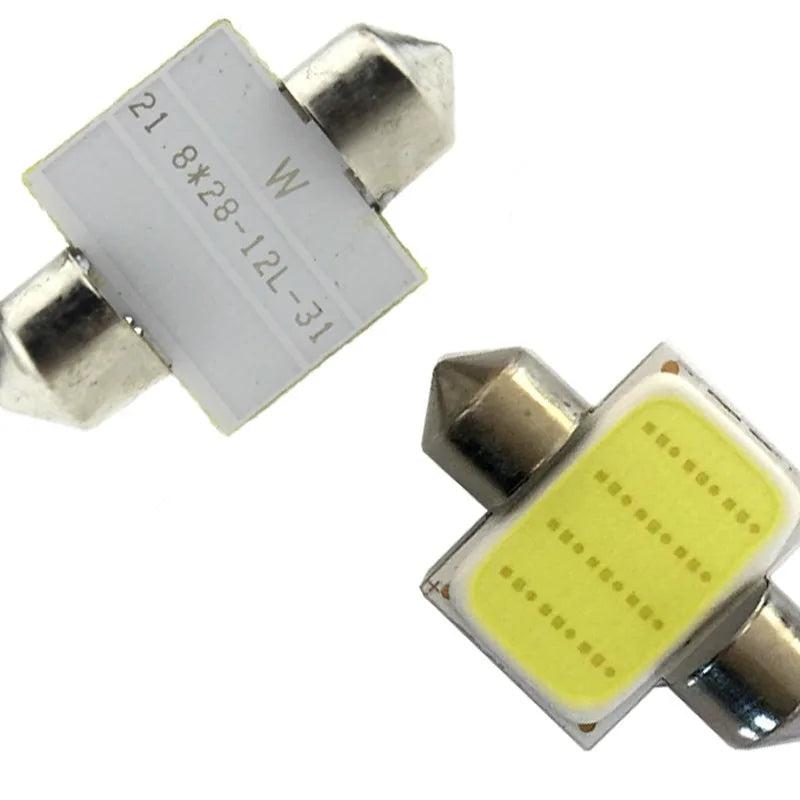 2pcs C10W C5W LED COB Festoon 31mm 36mm 39mm 41mm 42mm 12V White Bulbs Cars License Plate Interior Reading Dome Door Light 6500K