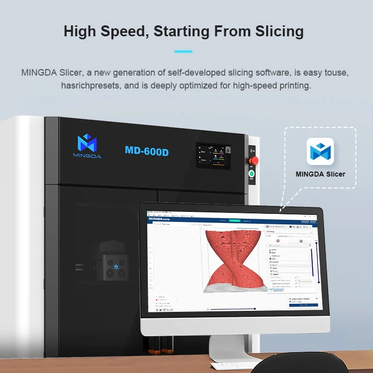 MD-600D Large Robot 3d Printed Custom Large Format Dual Nozzle 600*600mm 3d Printers