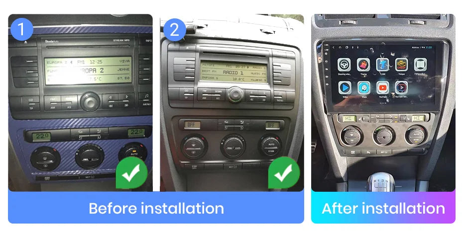 Junsun V1 AI Voice Wireless CarPlay Android Auto Radio for SKODA Octavia 2 A5 2008-2013 4G Car Multimedia GPS 2din autoradio
