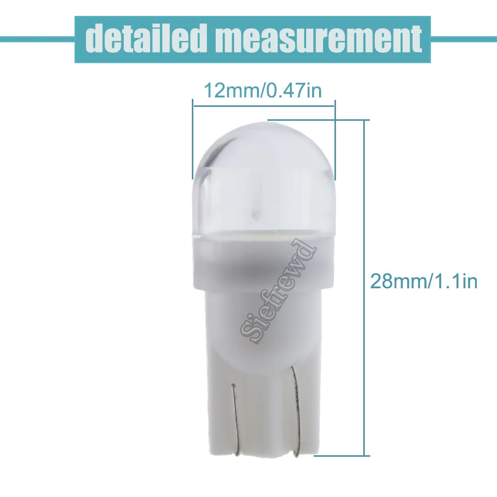2Pcs T10 Warm White Car Light W5W 194 168 LED Wedge Bulb 6V 6.3V 12V Auto Interior Dome Map Motorbike Scooter Side Marker Lamp