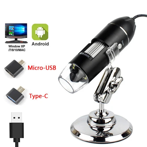 1600X 1000X Digital Microscope Camera 8LED industry Magnifier USB WiFi Endoscope for Smartphone PCB Inspection Tools