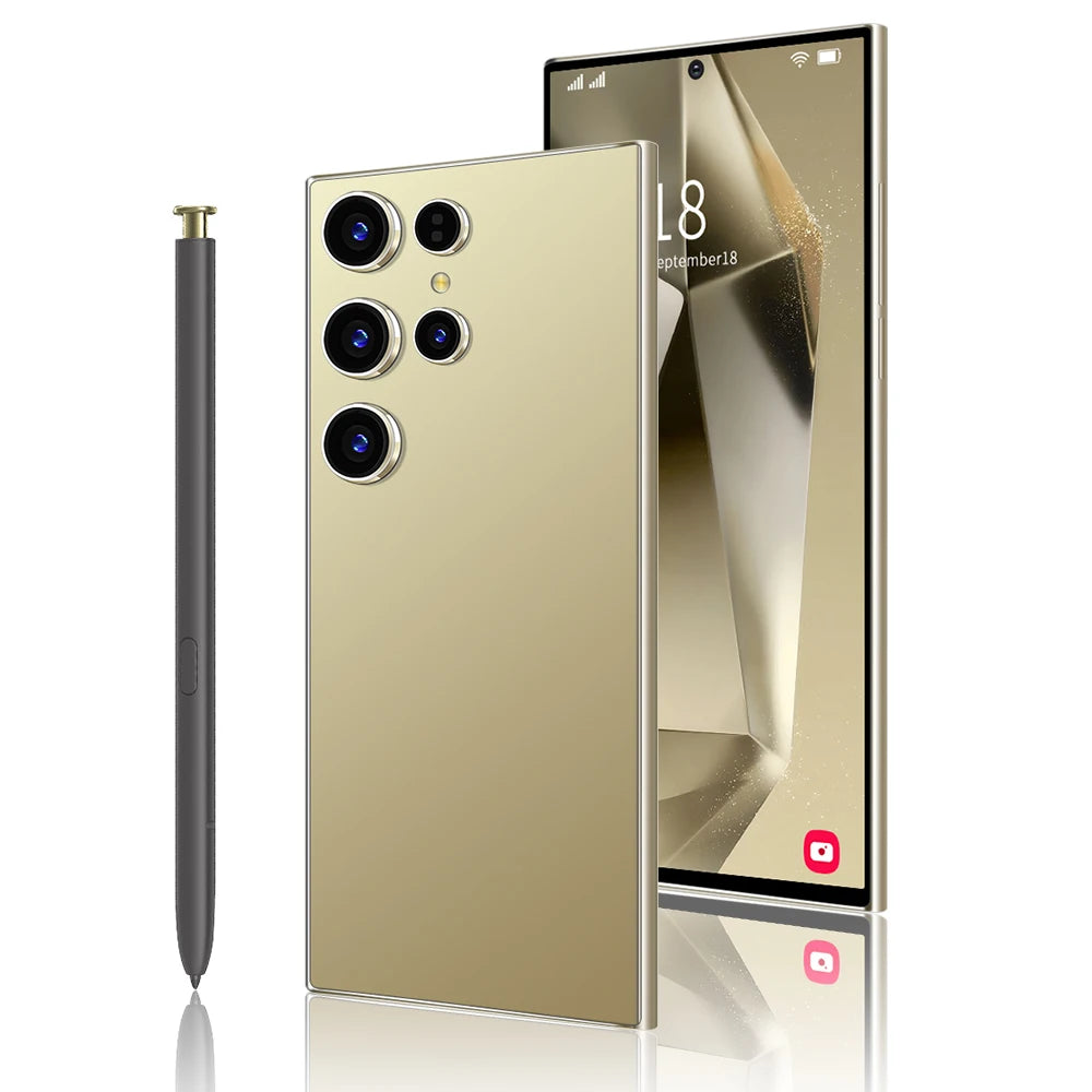Experience cutting-edge technology with the S24 ULTRA Original smartphone—featuring a stunning 7.3-inch full screen, dual 72MP+108MP cameras, 16GB RAM, 512GB storage, GPS, and face unlock for seamless Android performance!