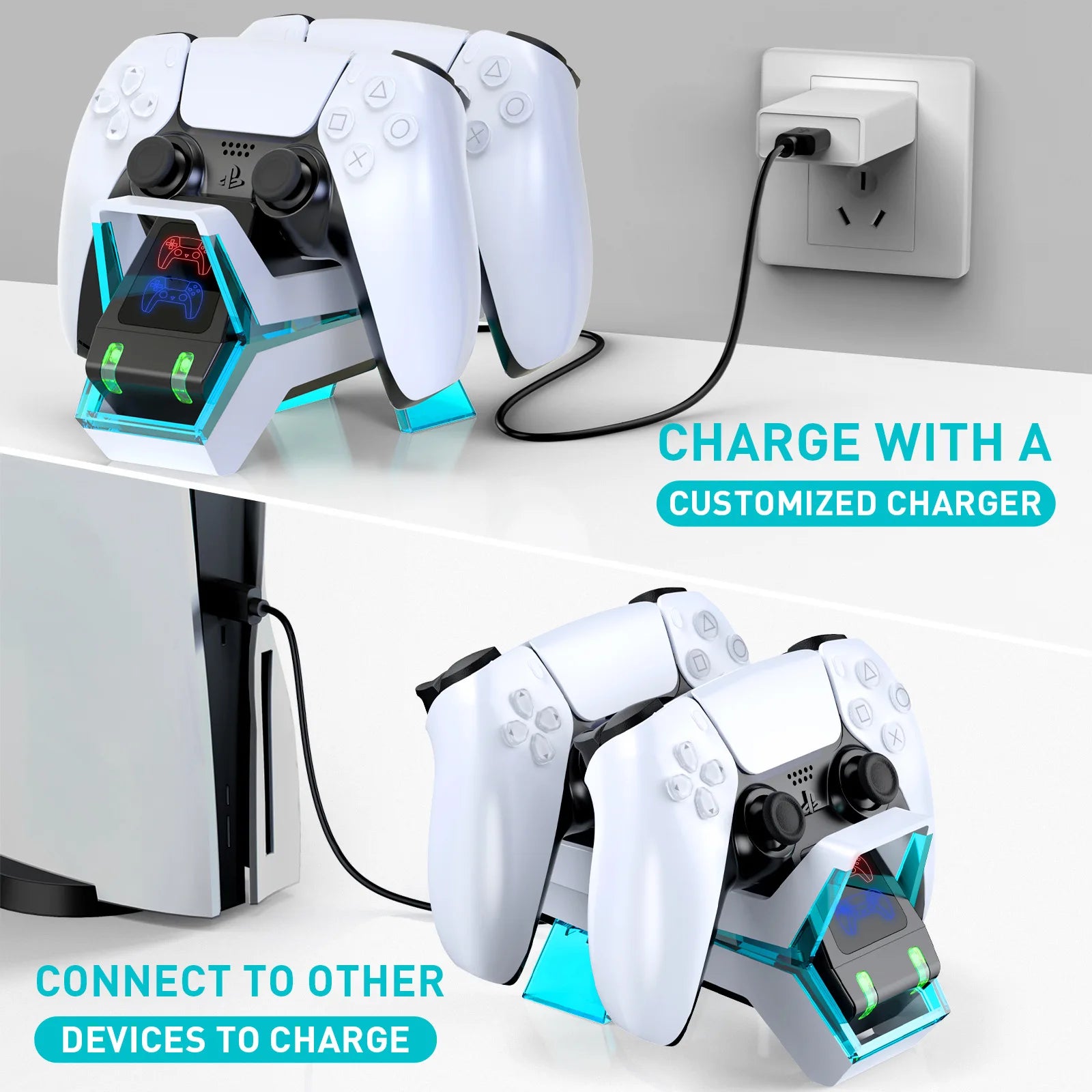 New Trend Ps5 Joystick Fast Charger Contacts Dual Dock