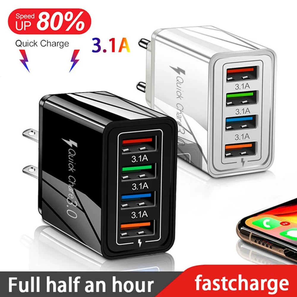 USB Charger 4 Port USB Quick Charge