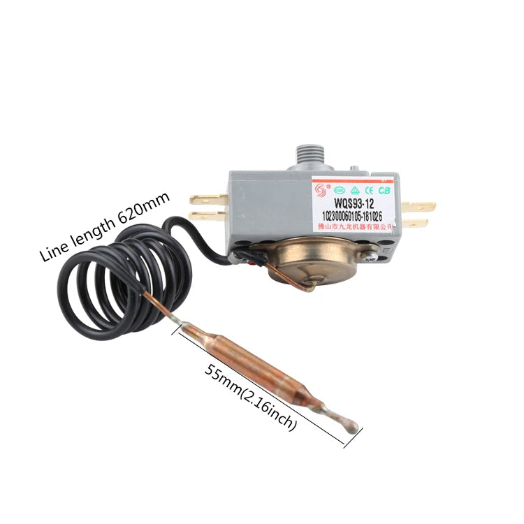 Ensure safety and efficiency with this 95°C water heater universal four-plug probe temperature limiter—complete with a water level probe and solar sensor (model WQS95-12).