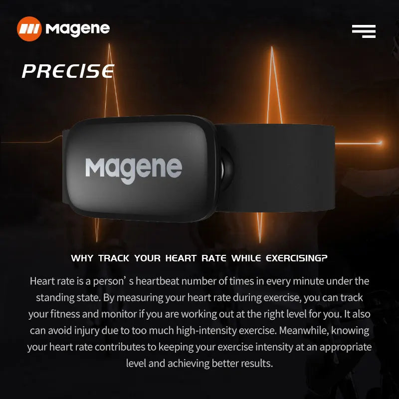Magene Mover H64 Heart Rate Sensor Dual Mode ANT Bluetooth With Chest Strap Cycling Computer Bike for Wahoo Garmin Sports Monito