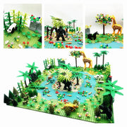 MOC RainForest Animals Jungle Building Blocks Toys Bush Flower Tree Plants Construction Blocks Compatible City Baseplate Bricks