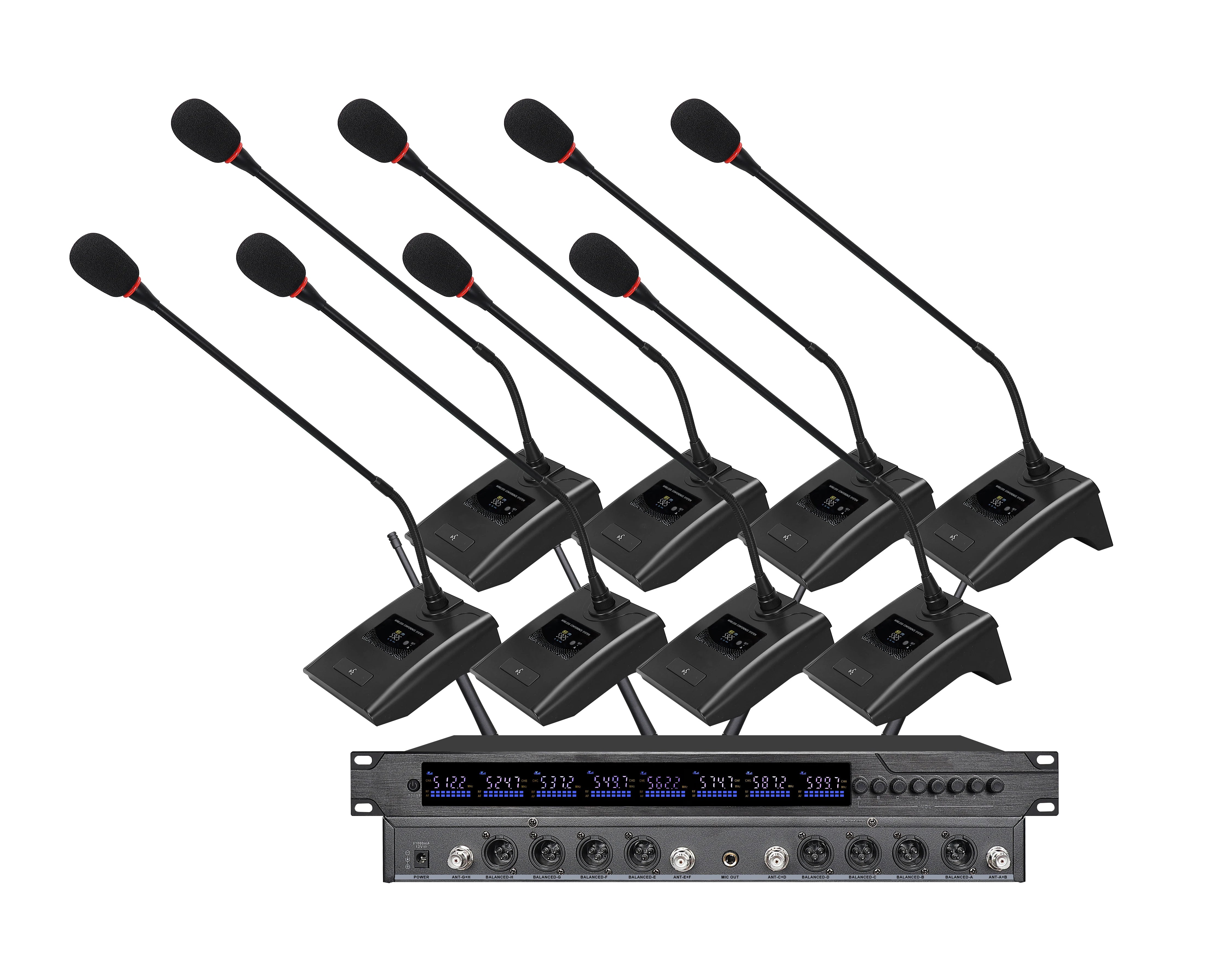 4/8 Channel Handheld/Conference/Lavalier MIC UHF Wireless Microphone Professional UHF Microphone System for Concert/stage/Church