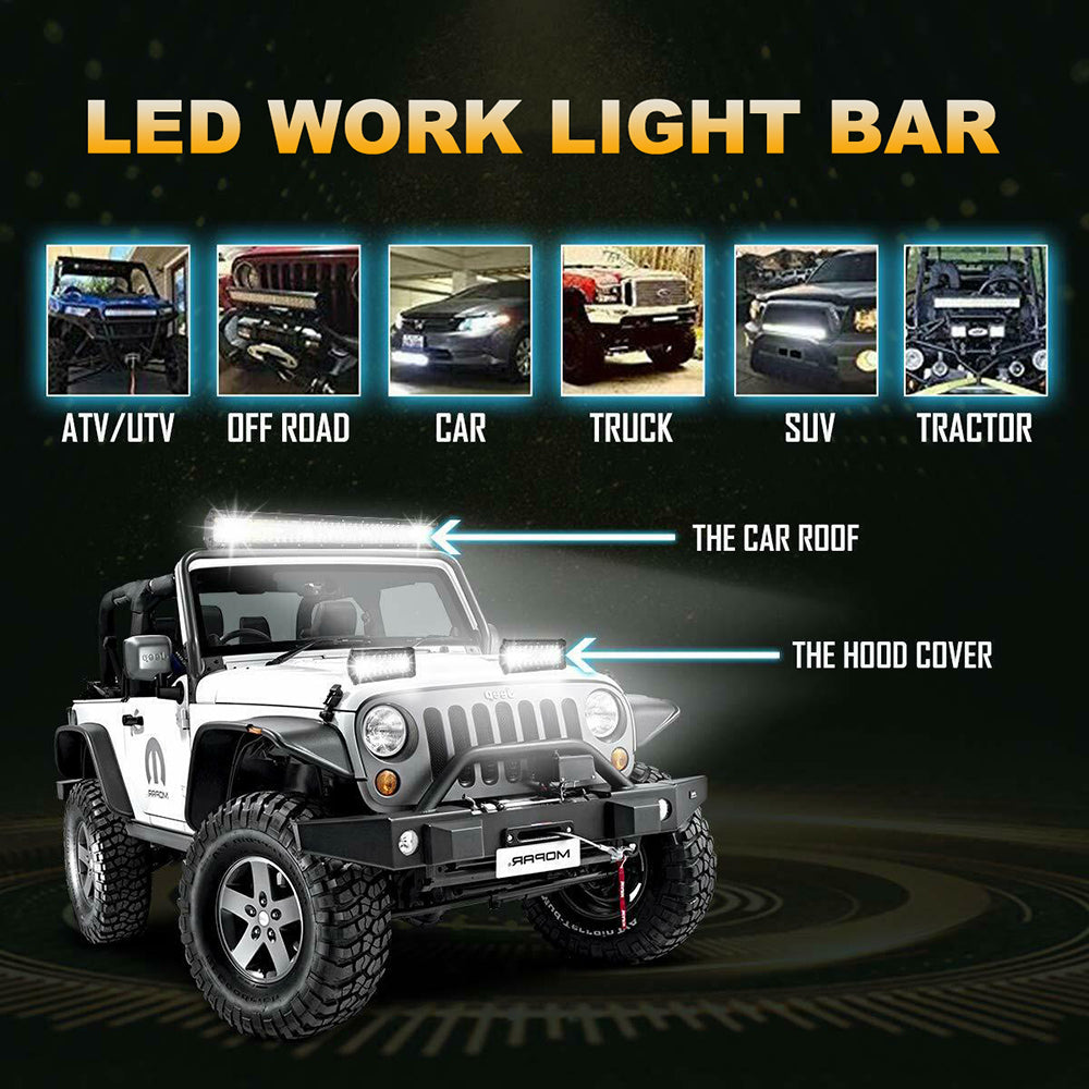 NLpearl 120W 420W 600W LED Bar Work Light for Tractor Boat Off-Road Truck Suv Atv Spot Flood Combo 12V 24V Led Working Lights