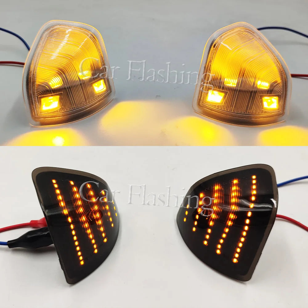 2Pcs For Dodge Ram 1500 2500 3500 Front Mirror Turn Signal Light Clear Smoke Lens Amber LED Side Mirror Turn Signal Lights