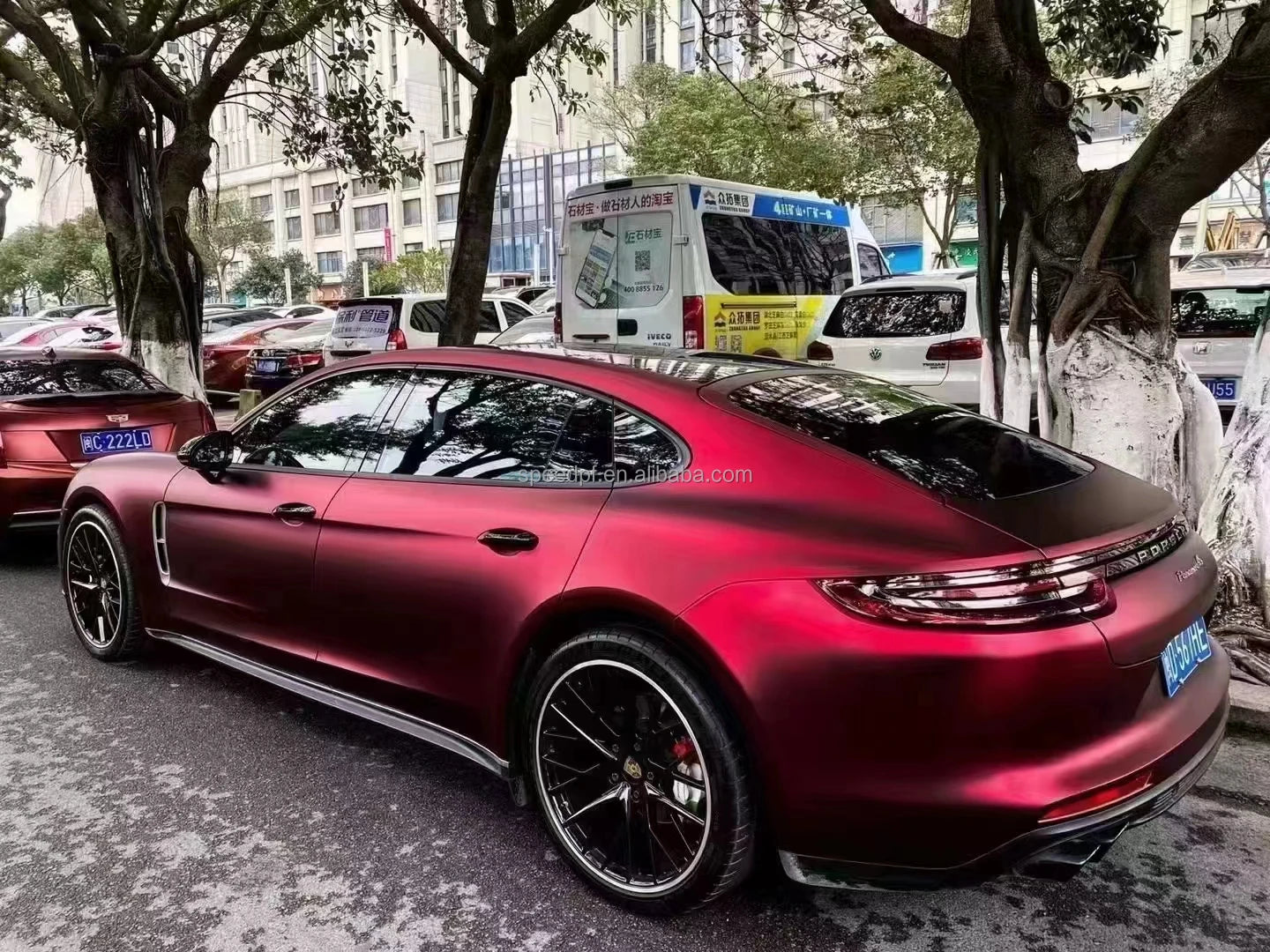 Top Quality Satin Metallic Film PET Romani Red Vinyl Adhesive Car Wrap Vinyl