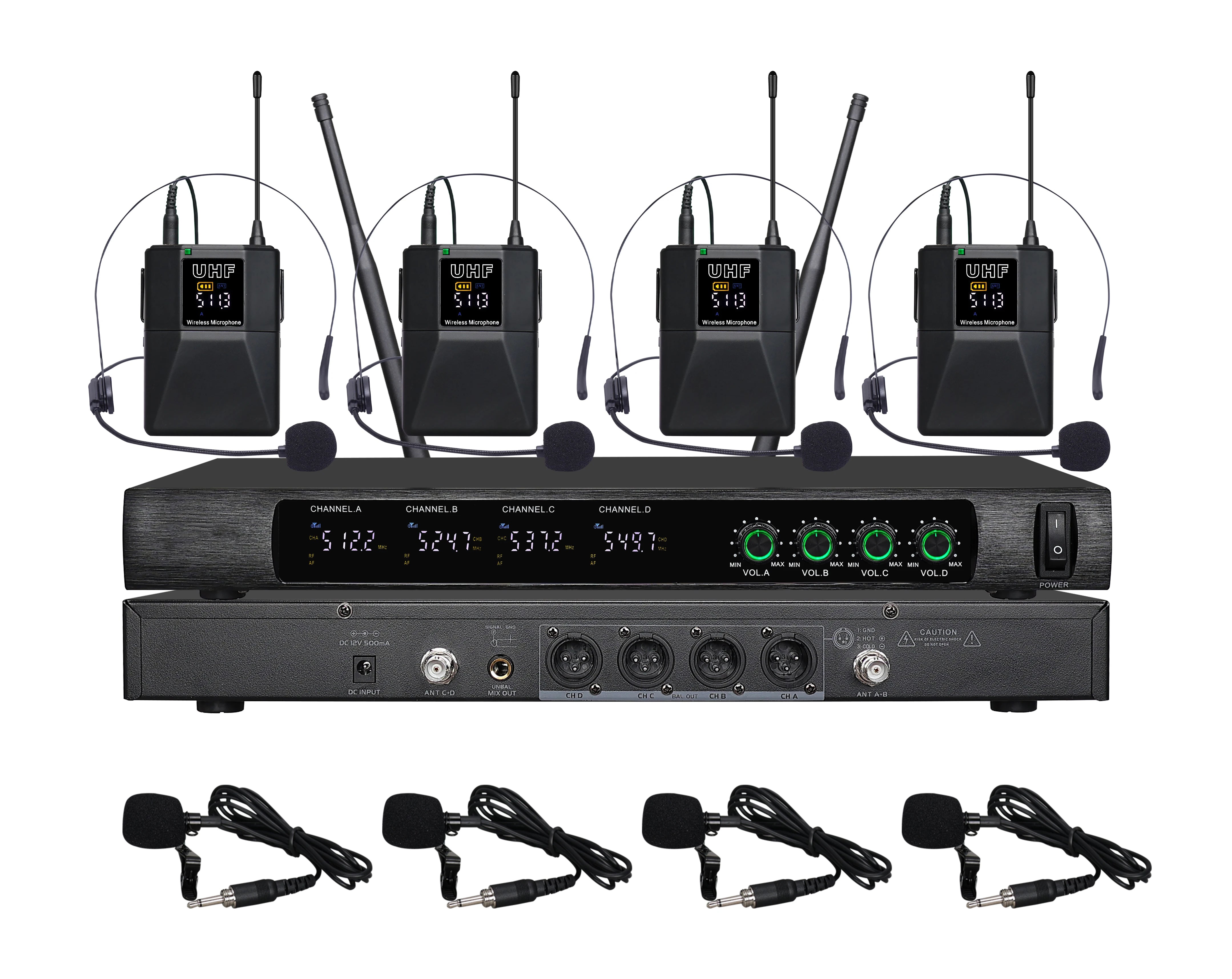 4/8 Channel Handheld/Conference/Lavalier MIC UHF Wireless Microphone Professional UHF Microphone System for Concert/stage/Church