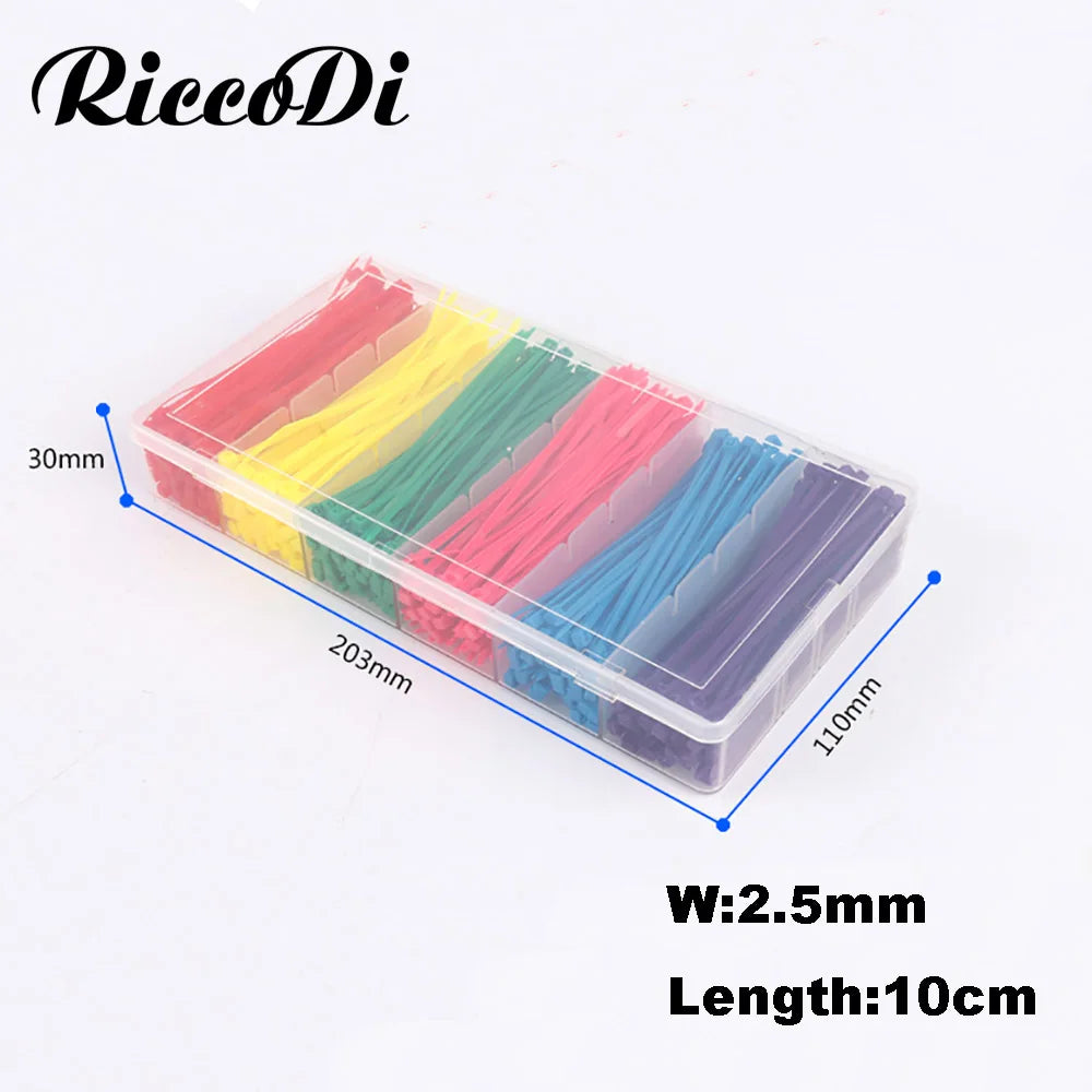 480Pcs/Box 6 Color With 2.5mm 3x100 Self-Locking Nylon Wire Cable Zip Ties Cable Ties Colorful Organiser Fasten Cable