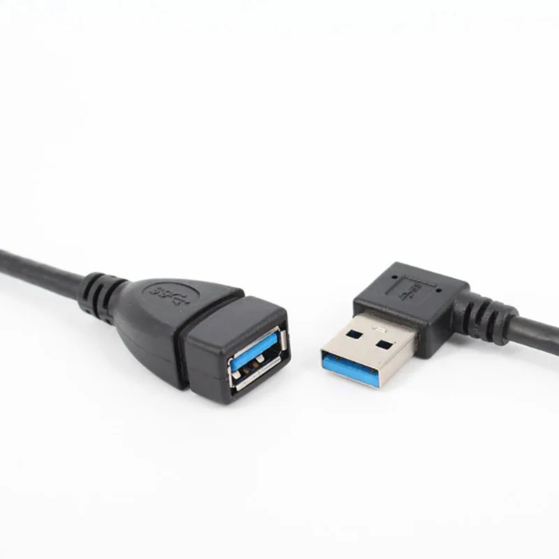 USB 3.0 Right / Left /Up/Down Angle 90 Degree Extension Cable Male To Female Adapter