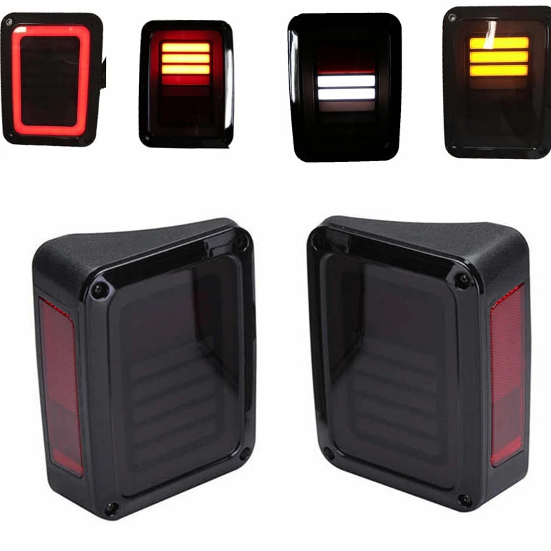 LED Tail Lights Smoke Lens For Jeep Wrangler 2007-2017 JK JKU With Break Back Up Light Reverse Turn Parking Signal Lamp Assembly