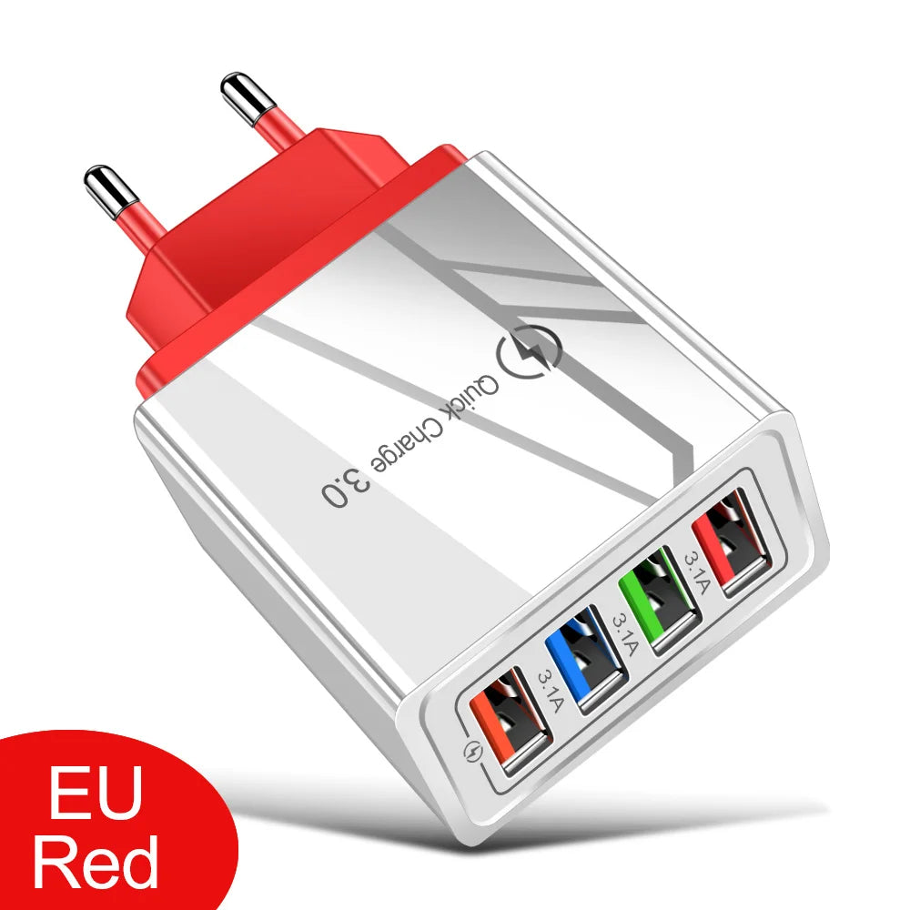 USB Charger 4 Port USB Quick Charge