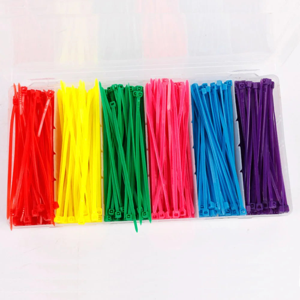 480Pcs/Box 6 Color With 2.5mm 3x100 Self-Locking Nylon Wire Cable Zip Ties Cable Ties Colorful Organiser Fasten Cable