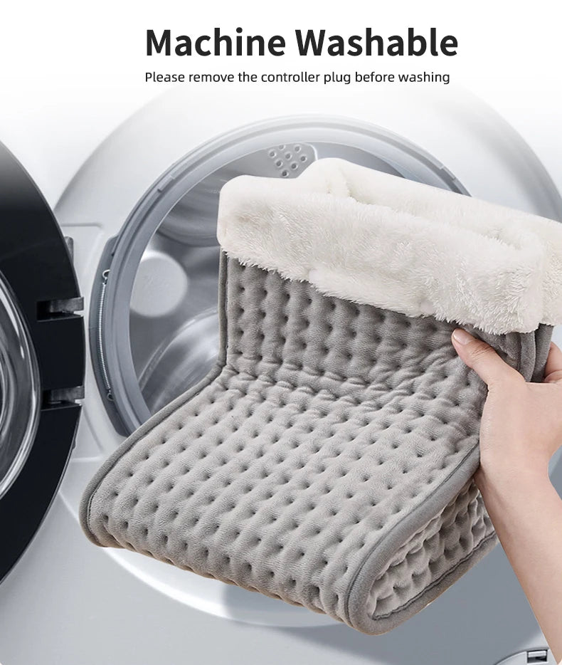 Soft Fleece Electric Heated Foot Warmer Auto-Off Feature Portable Household Bedroom Heater for Work Sleep Overheat Protection