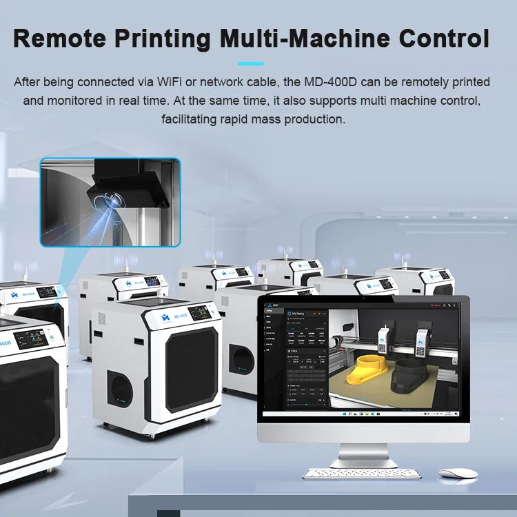MD-400D 400*400*400mm Industrial 3d Printer Large Big Fdm Automatic Leveling High-speed Precision for 3D Printers FDM
