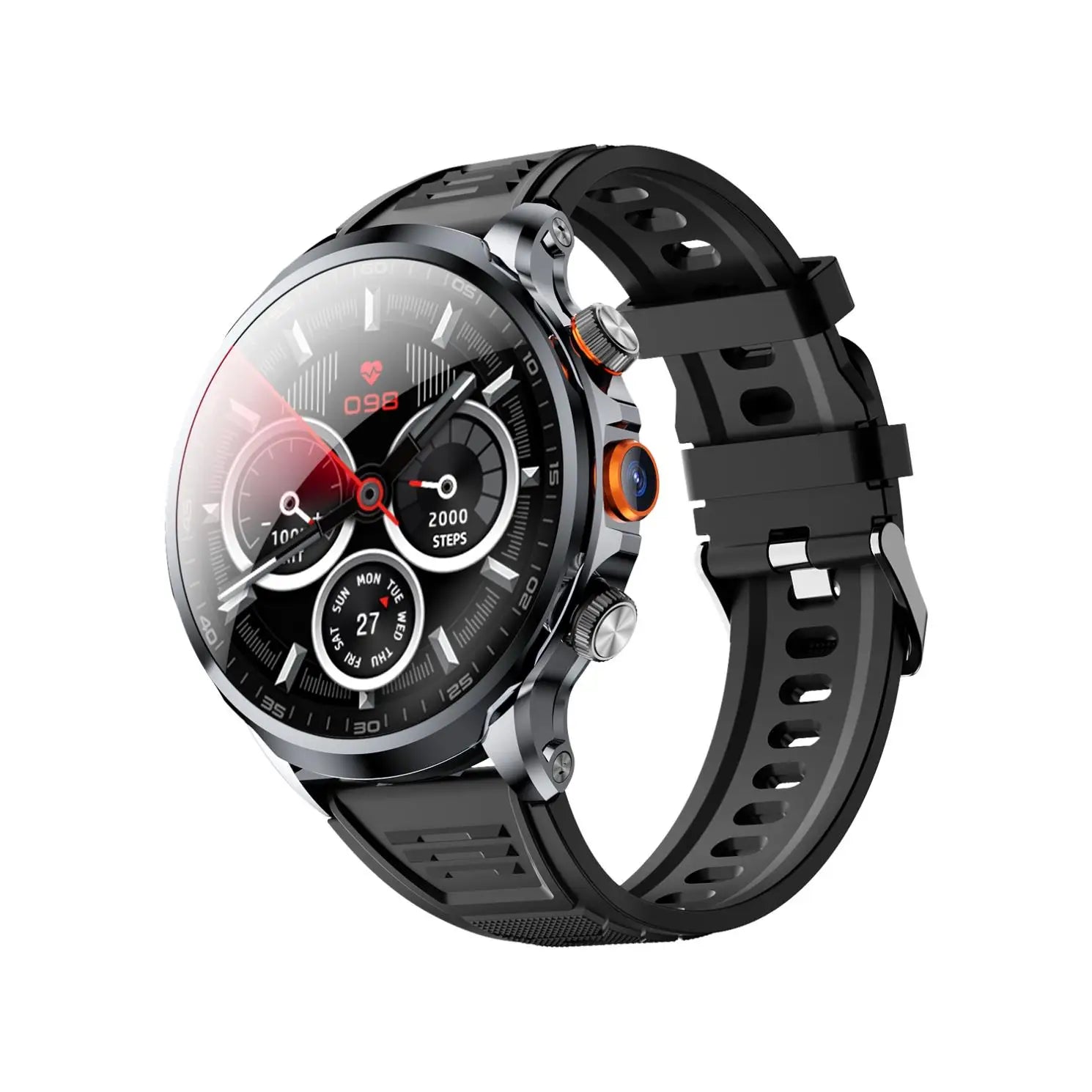 H18 4g Smart Watches 2GB+32GB Memory GPS NFC Watch 1100mAh Large Battery Sports Smartwatch with Wifi and Sim Card 4g with CAMERA