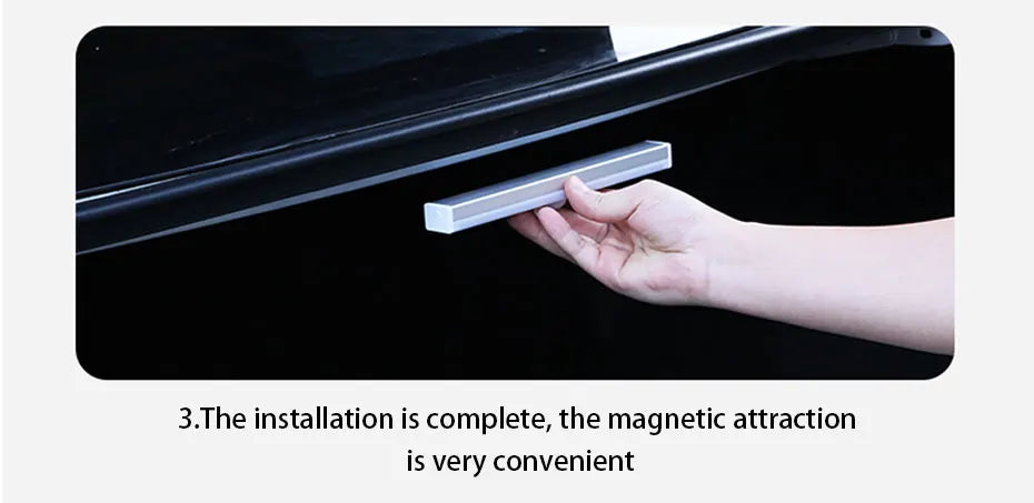 Wireless Car LED Strip Lights Foot Light Rechargeable Human Body Induction Night Light for Car Trunk Magnetic Reading Lamp