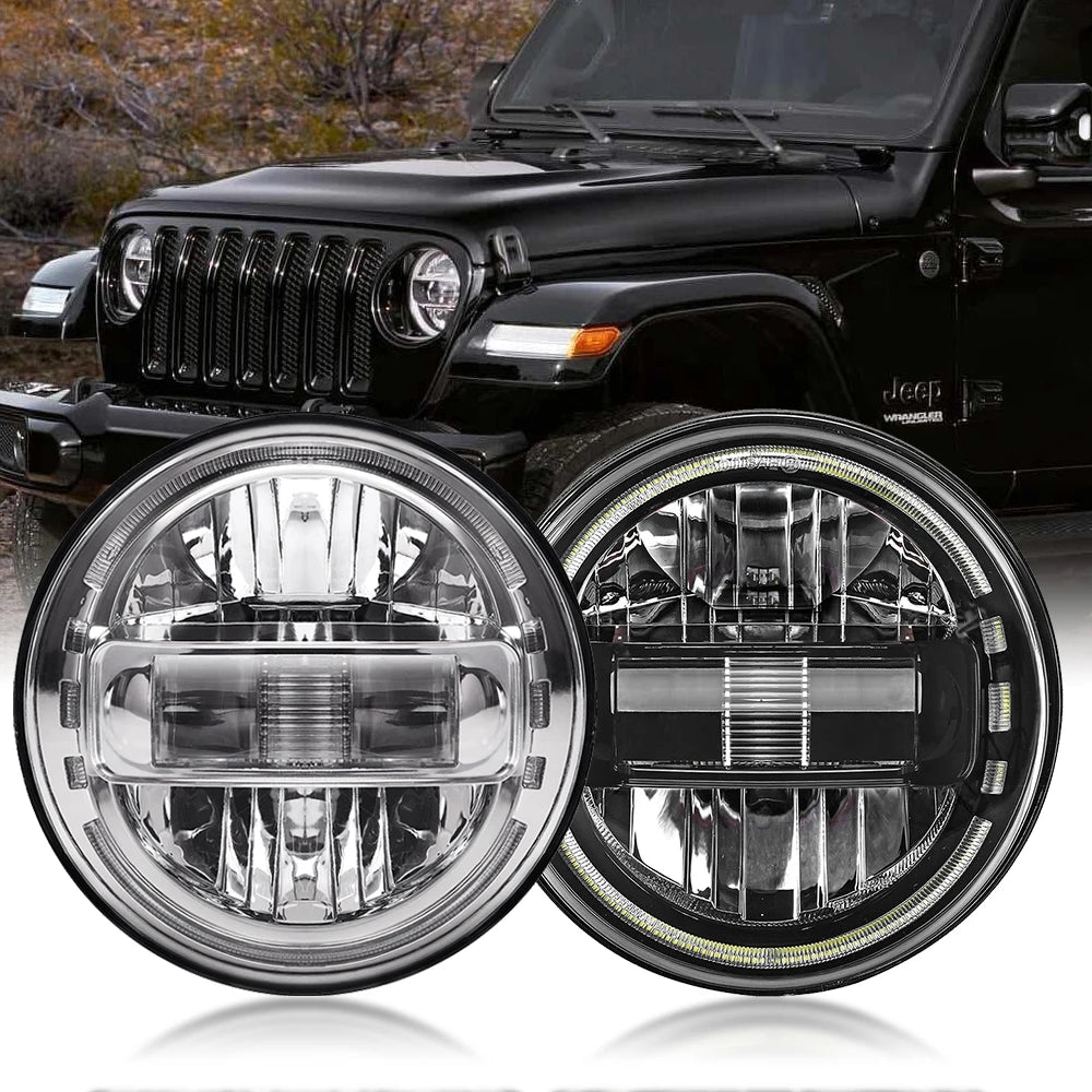 7 Inch Led Headlights DOT Approved Round Headlight with DRL Hi-low Beam for Jeep Wrangler JK