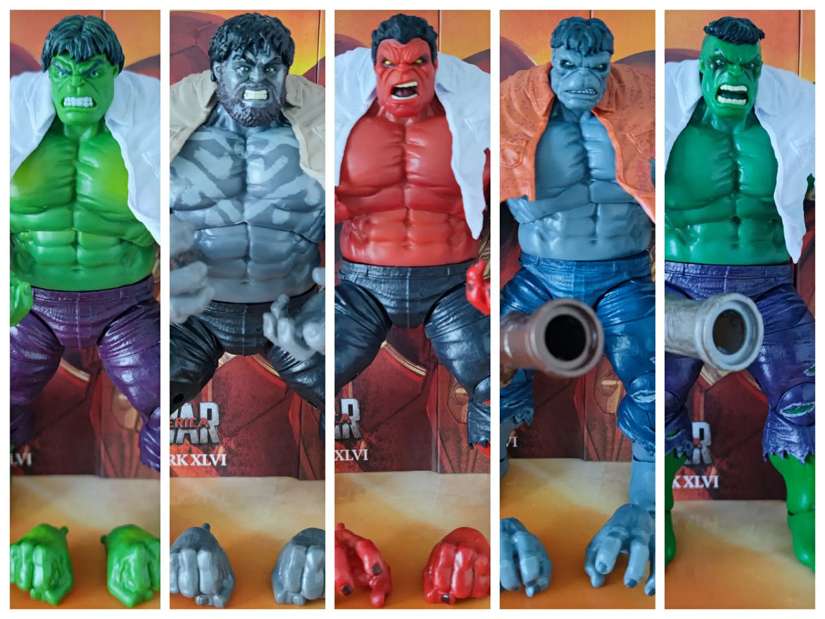 Marvel Legends 80th Anniversary Red Gray Outback Incredible Hulk with Tube 8" Loose Action Figure