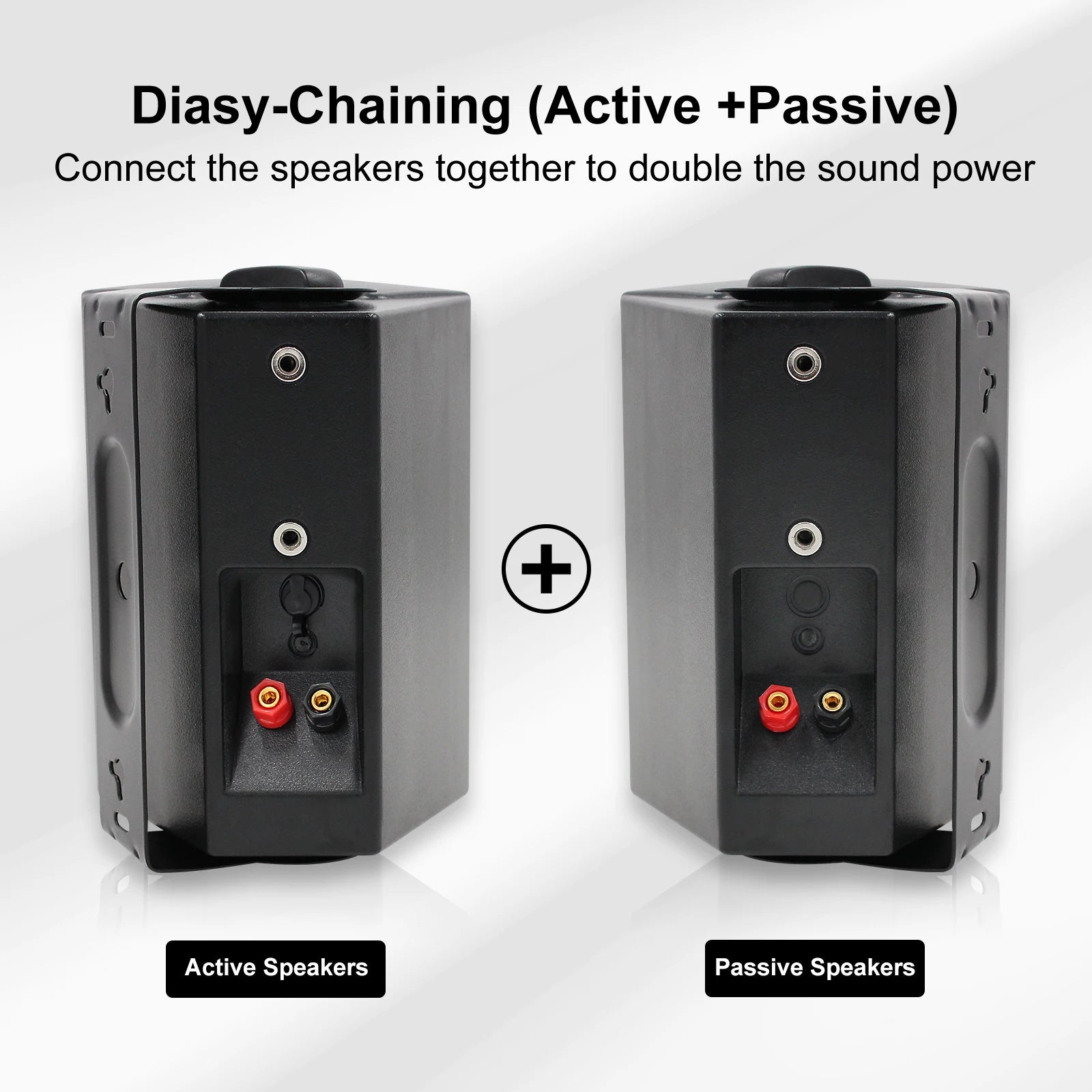 Herdio 2PCS 4'' 200 Watt Indoor Outdoor Speakers Wall Mounted 2 Way Audio SystemPowerful Bass Expansive Stereo Sound Coverage