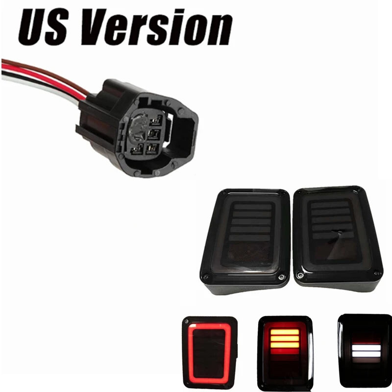 LED Tail Lights Smoke Lens For Jeep Wrangler 2007-2017 JK JKU With Break Back Up Light Reverse Turn Parking Signal Lamp Assembly