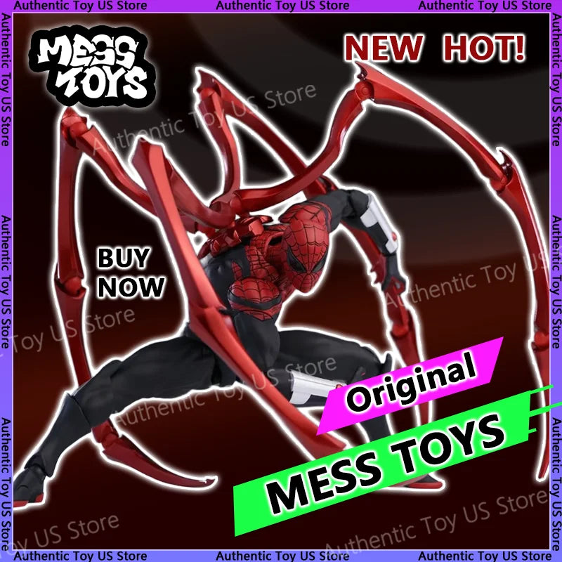 New MessToys Spiderman Figure Mess Toys Superior Neighbor Action Figure CT Toys Black Red Spider Man Figurine Kid Toy Gift