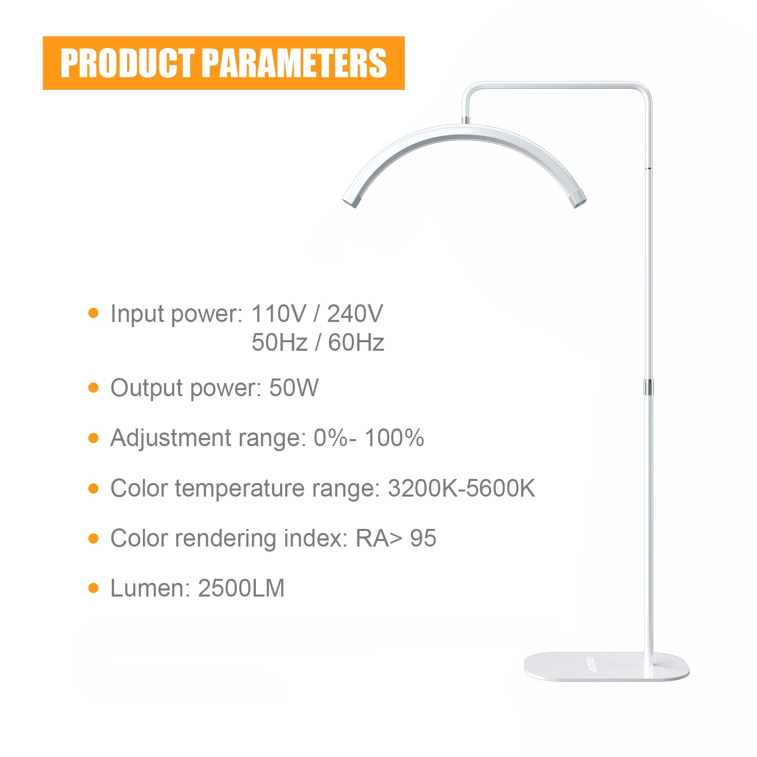 Fosoto Fashion Arc Photography Lamp LED Half-Moon Shaped Light Led Video Lash Light With For Beauty Eyelash Tattoo Makeup
