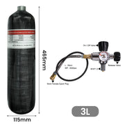 TUXING 300Bar 3L Carbon Fiber Cylinder 4500psi High Pressure Air Tank Scuba Diving Tank Fill Station Valve Regulator M18*1.5